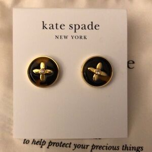 Kate Spade Gold Tone & Faux Tortoise Breeze Along Round Stud Earrings NWT